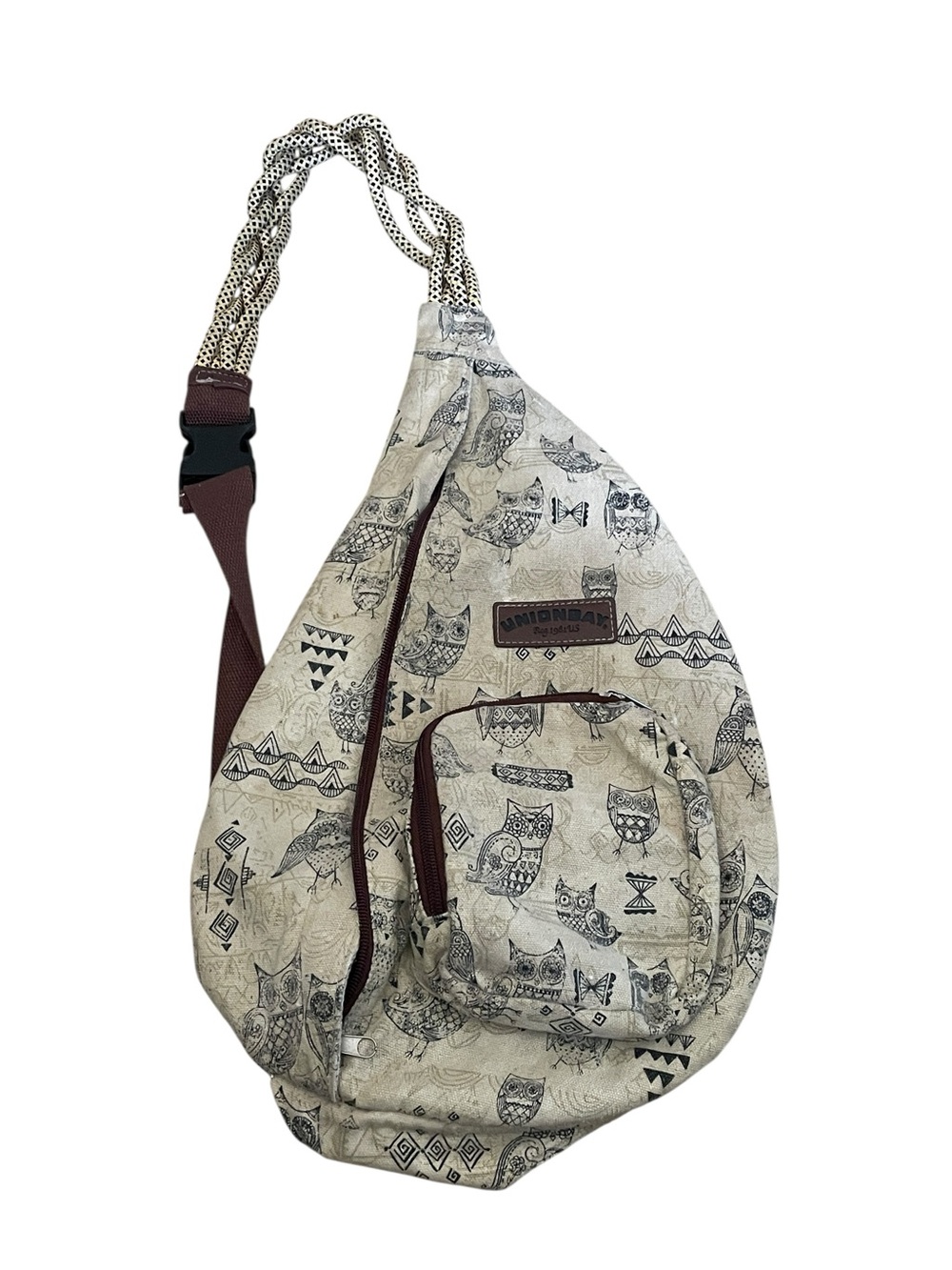 Unionbay Beige Owl Print Sling Bag